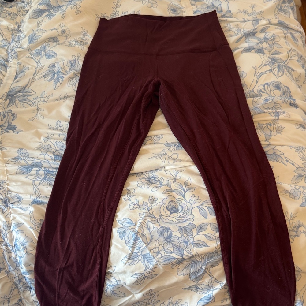 Lululemon Athletica Maroon High-Rise Leggings